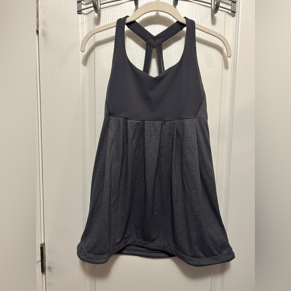 Lululemon"Power Technique‎ Tank women’s size- 6 blue/gray yoga running